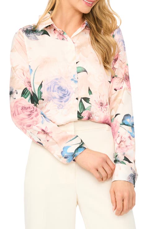 Casery Floral Georgette Button-Up Shirt