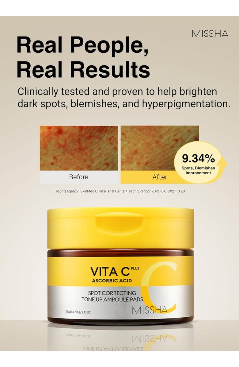 MISSHA Vta C Plus Tone Up Ampoule Pads, Alternate, color,