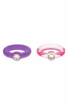 Ettika Set of 2 Purple & Pink Resin Rings
