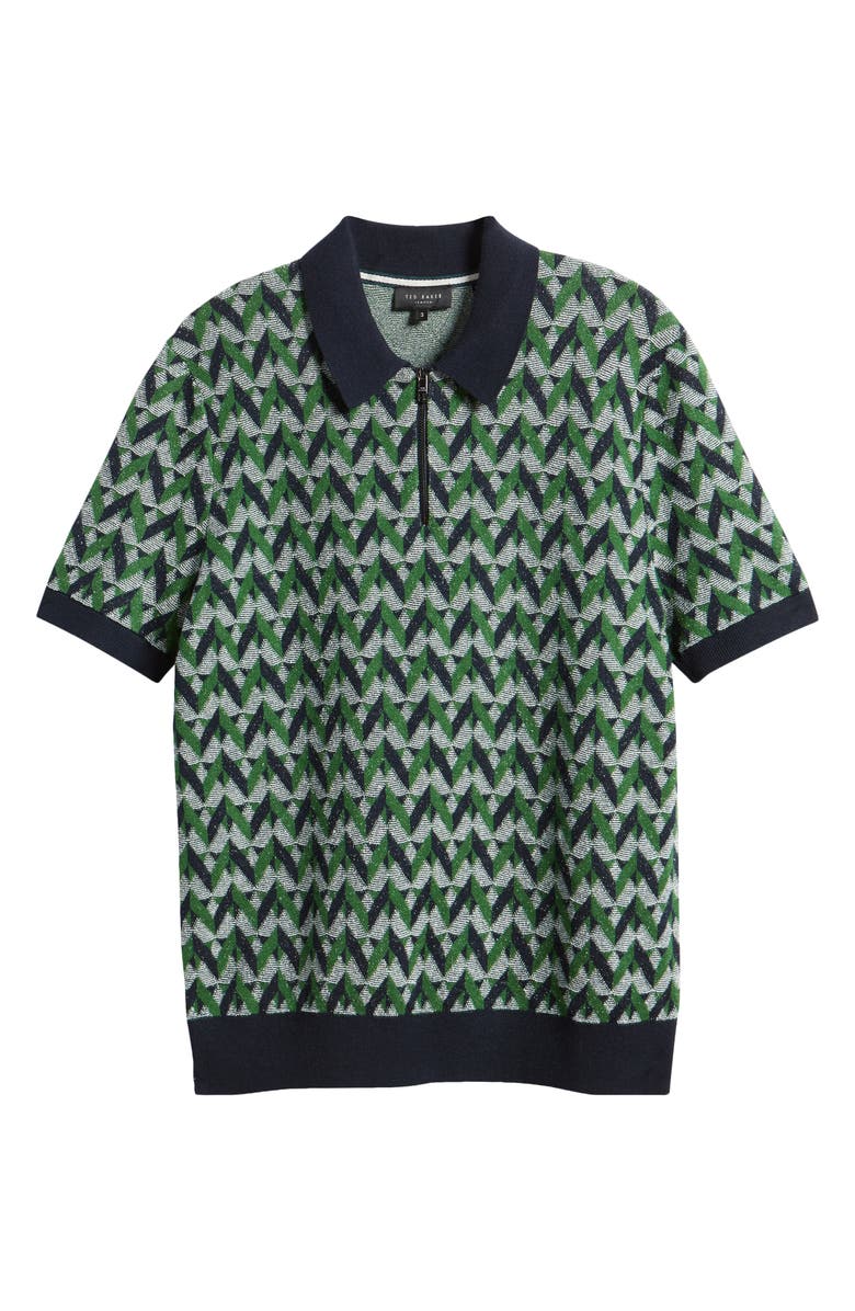 Ted Baker London Mitford Jacquard Quarter Zip Polo, Alternate, color, 