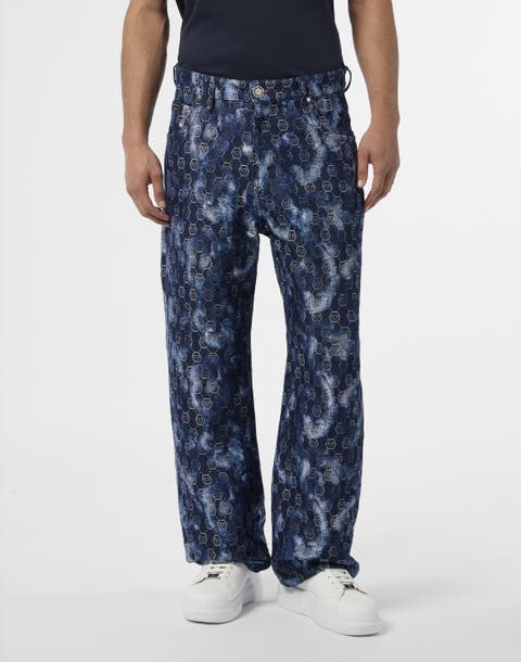 Beach Boy Fit Jeans Jacquard Monogram Men