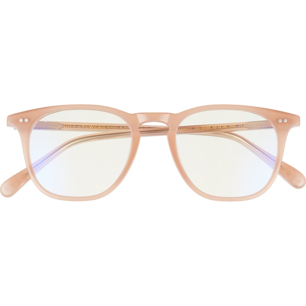Diff Maxwell 49mm Square Blue Light Blocking Glasses In Rustique/brown Gradient