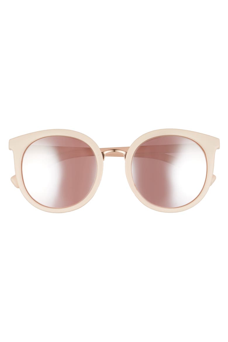53mm Round Sunglasses, Alternate, color, NUDE/ROSEGOLD/MIRROR