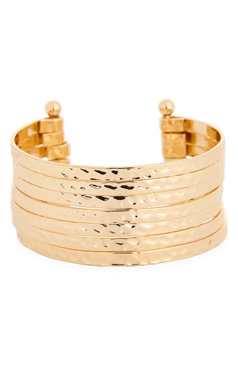 NORDSTROM RACK Multi Row Cuff Bracelet, Main, color, Gold