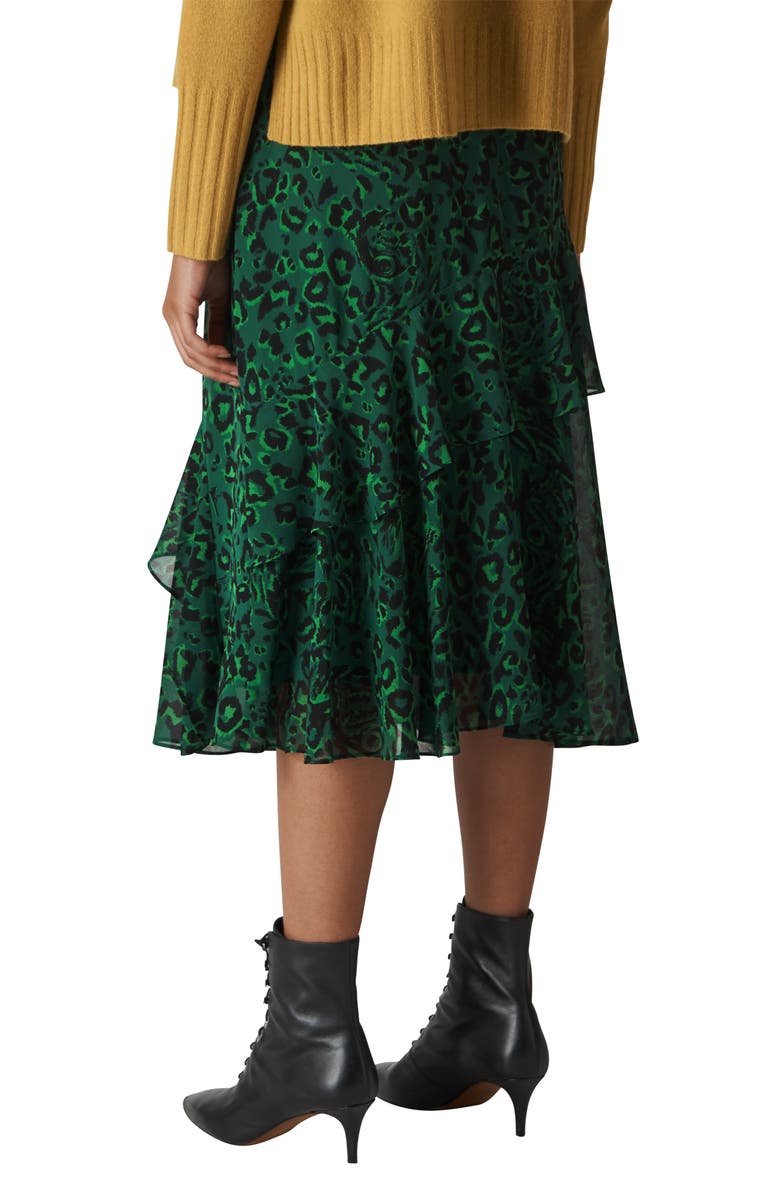 Whistles Jungle Cat Ruffle Skirt, Alternate, color, 