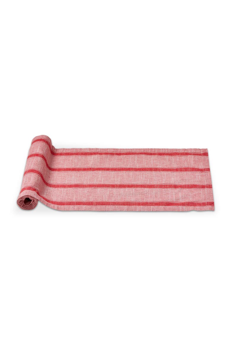 Red & White Stripe Runner Red Multi Cotton Summer, Main, color, Red