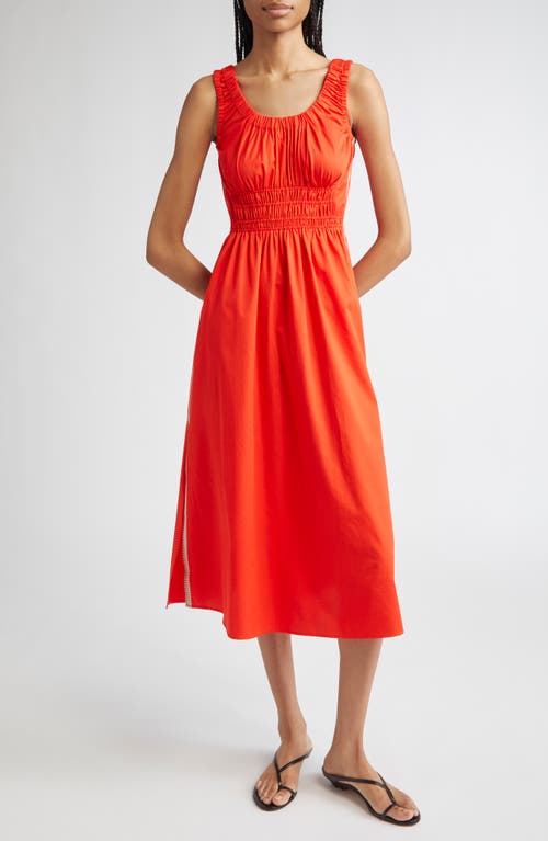 Reiss Anouk Smock Waist Cotton Dress in Red  product