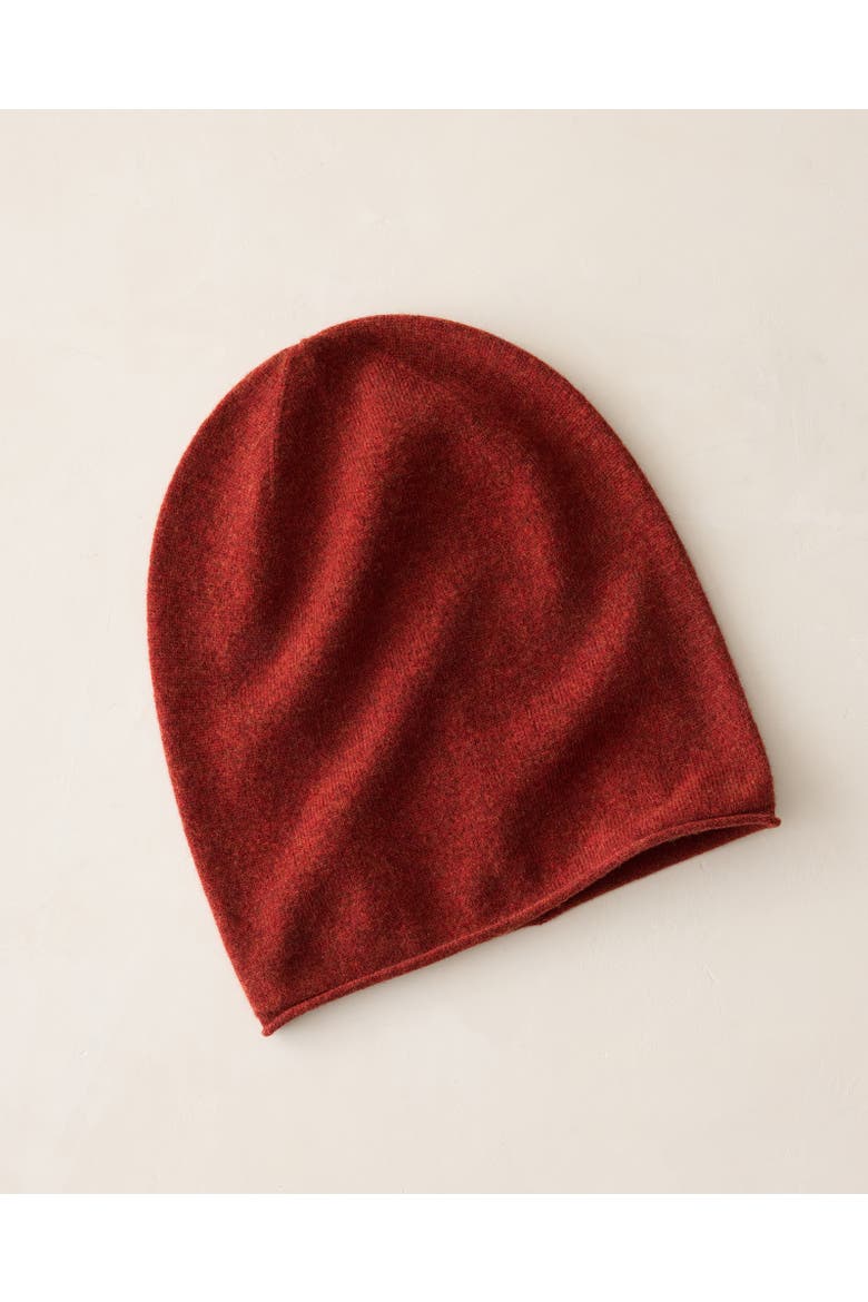 Cashmere Beanie, Main, color, Saffron Hthr