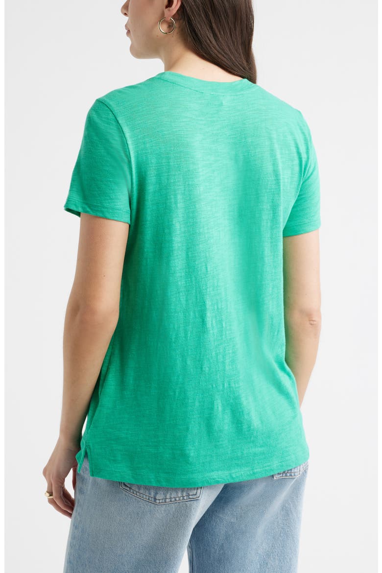 Cotton Blend Crewneck T-Shirt, Alternate, color, GREEN EASE