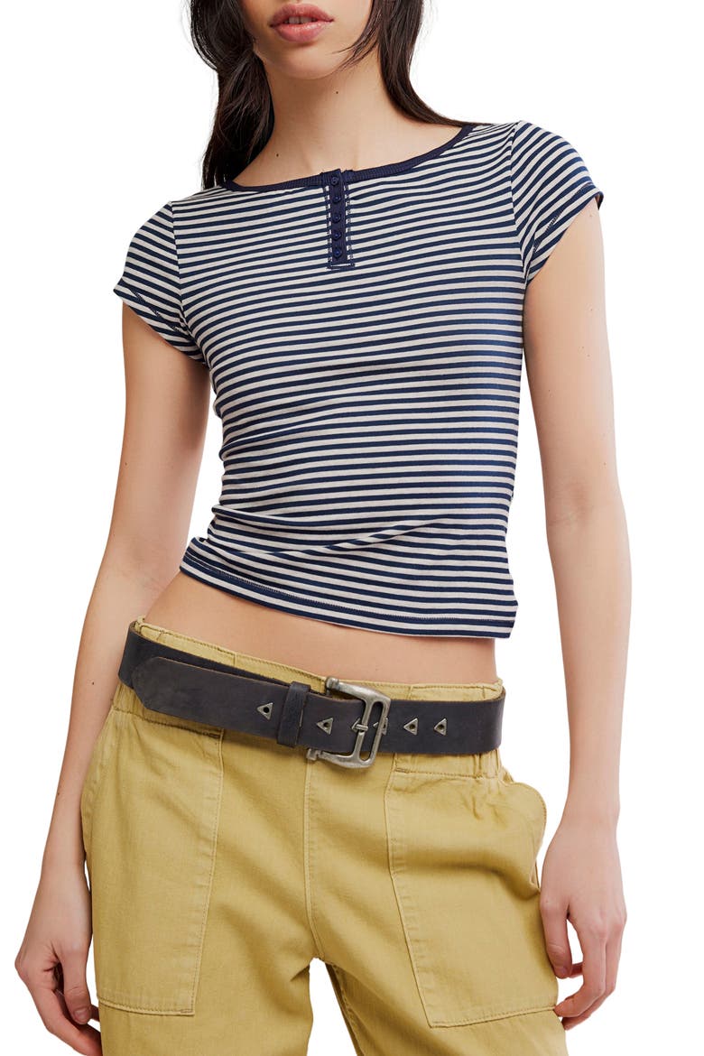 Morning Pages Striped Henley, Main, color, NAVY COMBO