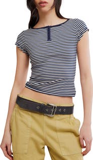 Free People Morning Pages Striped Henley