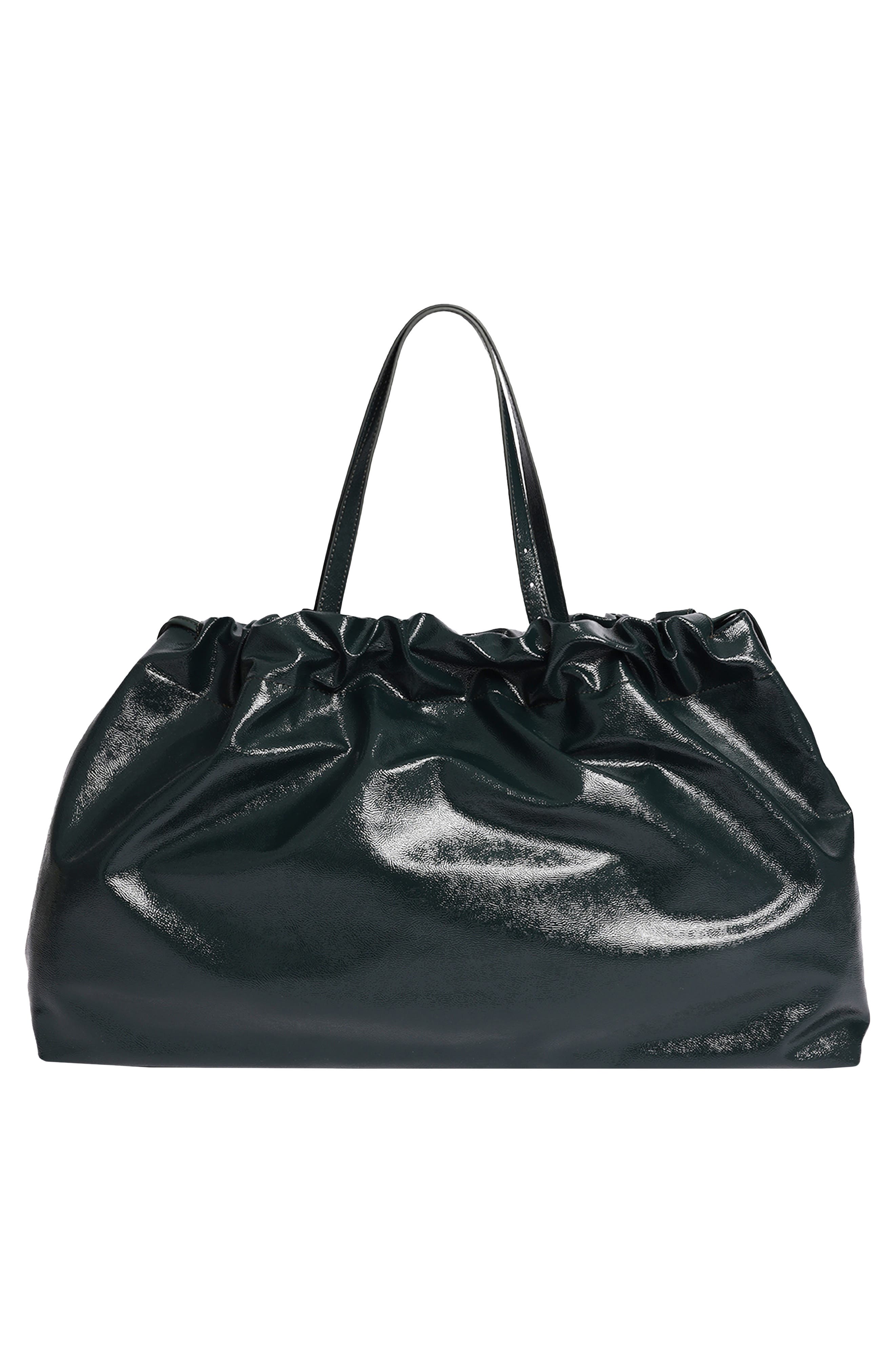 Riverside Oversized Faux Leather Tote, Alternate, color, LODEN