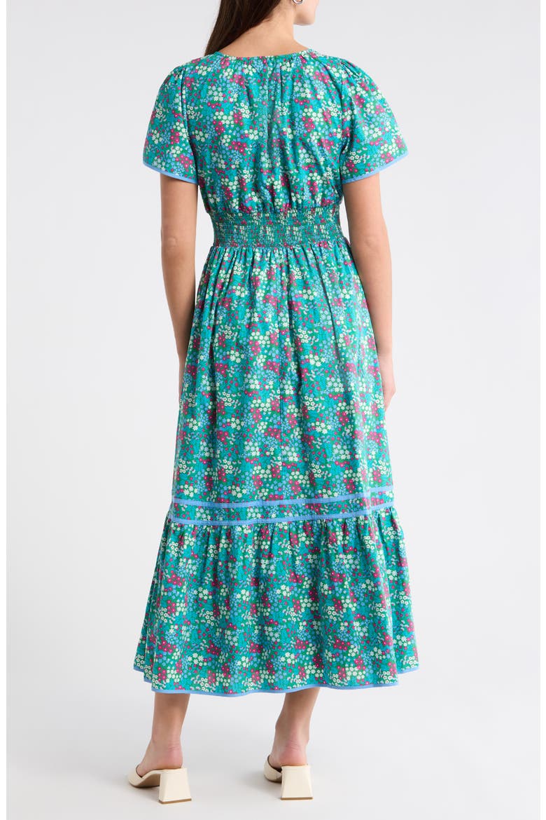 Punta Alta Ordy Smocked Midi Dress, Alternate, color, GREEN-BLUES