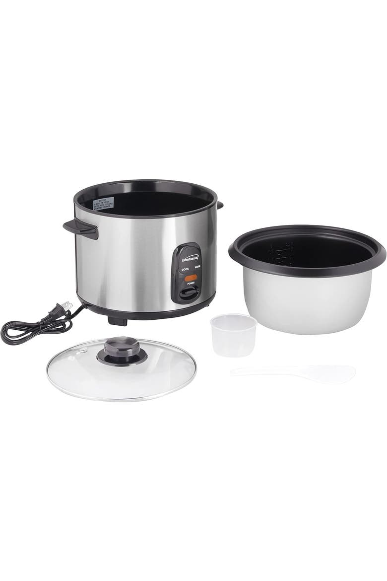 Rice Cooker, Alternate, color, BLACK AND STAINLESS STEEL