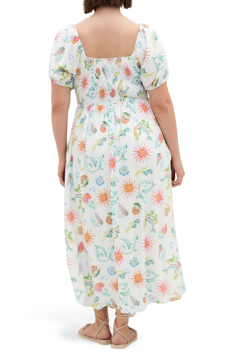 City Chic Abbie Ocean Print Sundress, Alternate, color, 