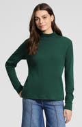 Lands' End Relaxed Cotton Long Sleeve Mock Turtleneck