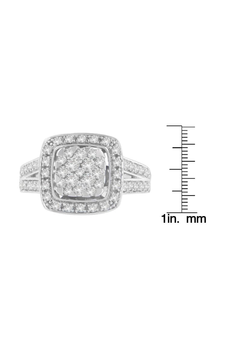 10K White Gold 1.0 Cttw Diamond Cluster Ring, Alternate, color, White Gold