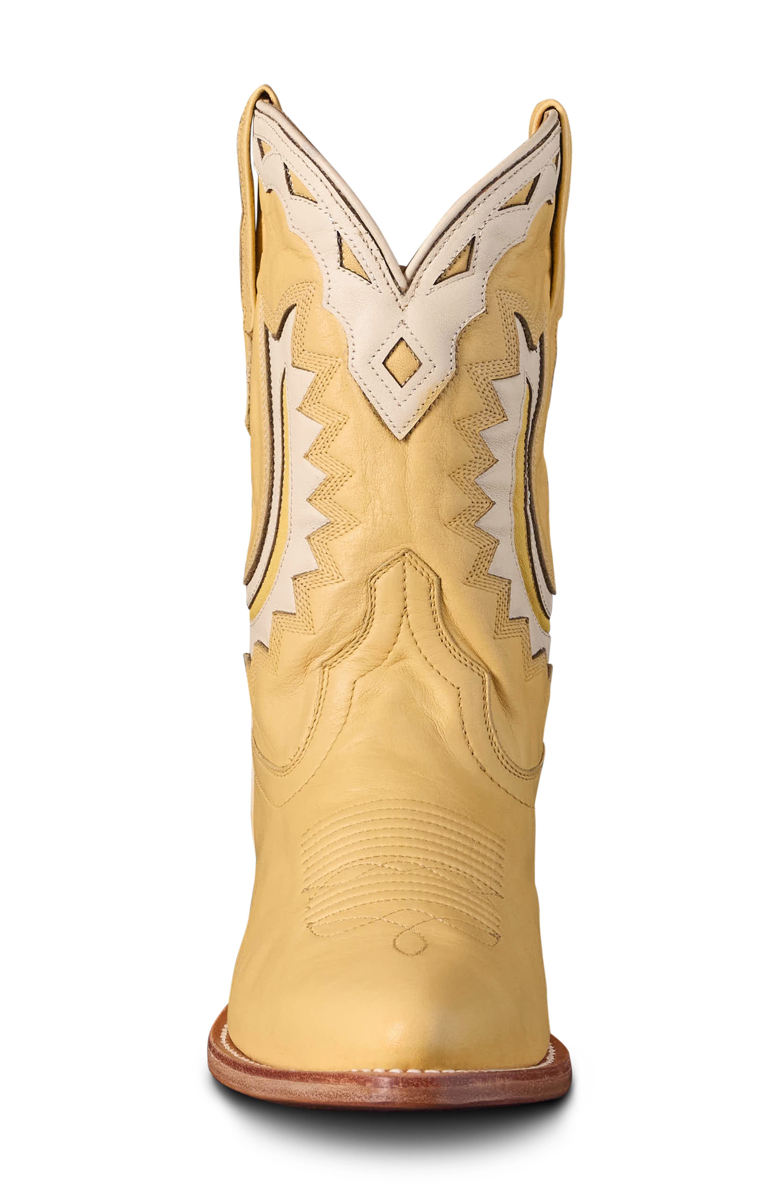 The Jolene Western Boot, Alternate, color, PALE YELLOW