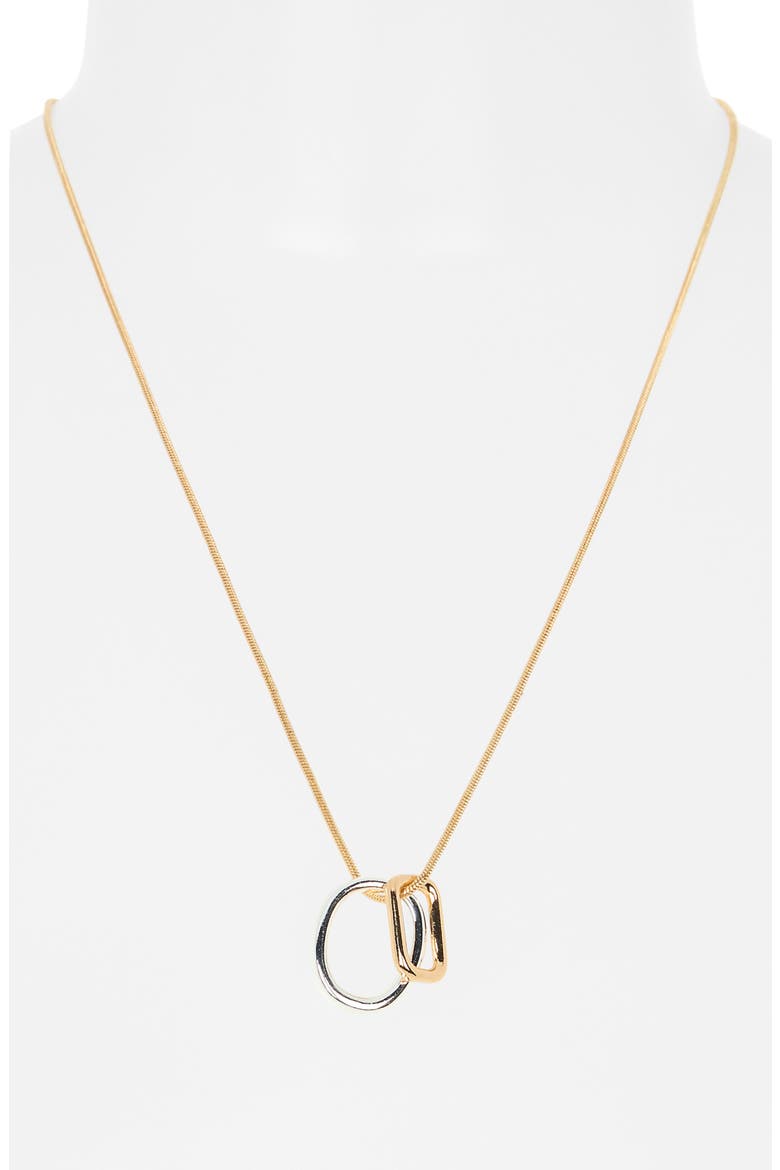 Geo Pendant Necklace, Alternate, color, GOLD- SILVER