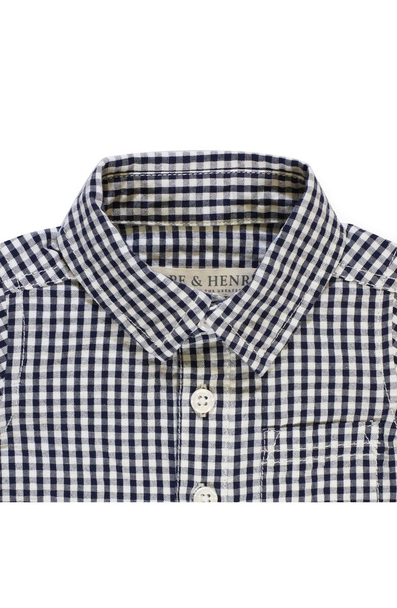 Hope & Henry Baby Seersucker Button Front Romper, Infant, Alternate, color,