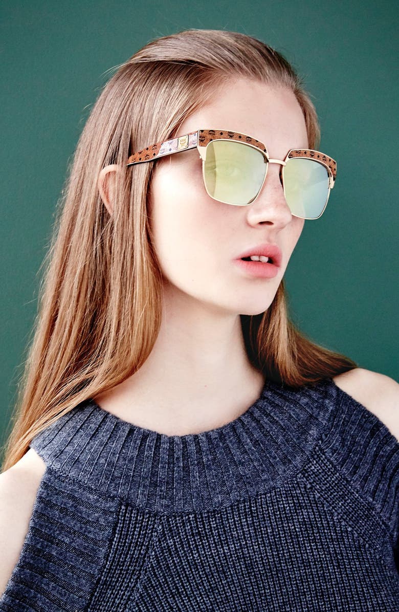 MCM Visetos 56mm Retro Sunglasses, Alternate, color,