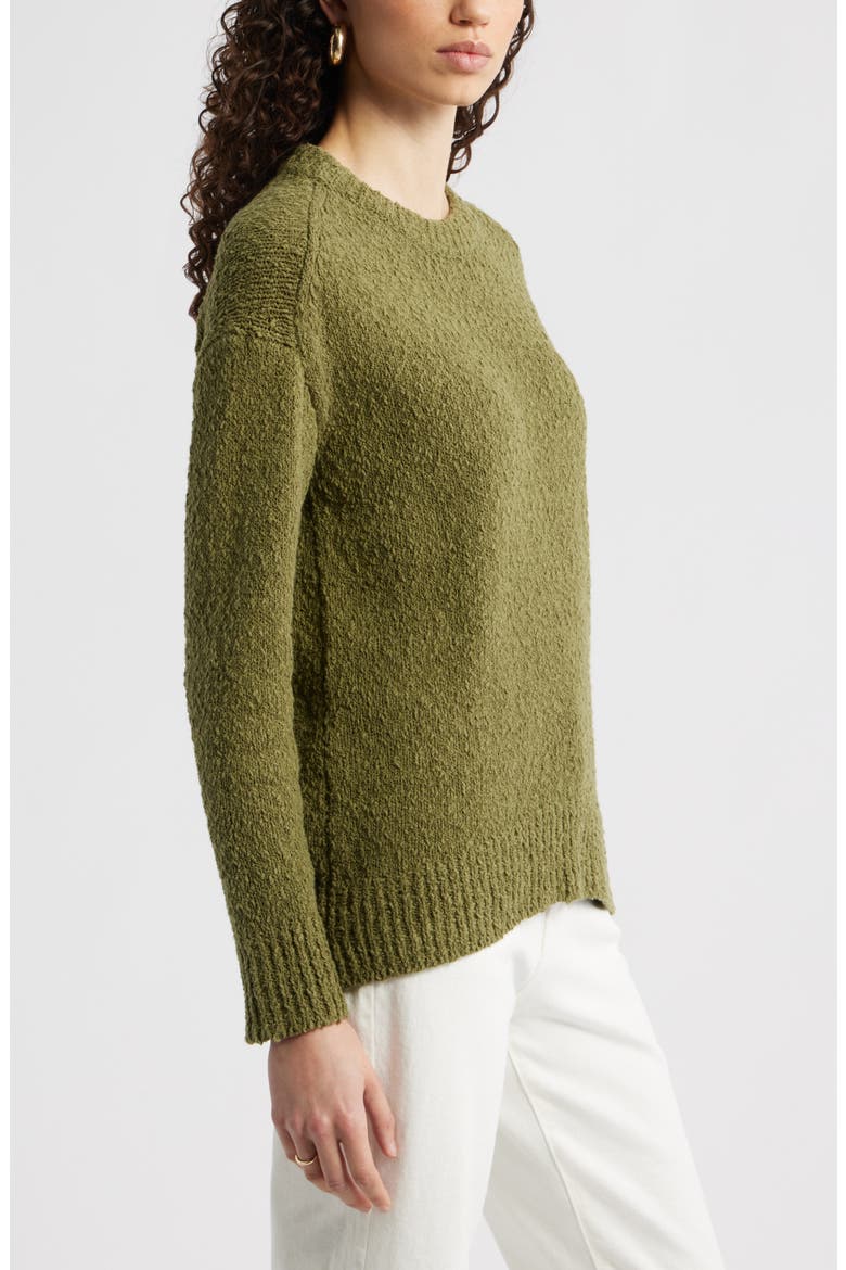 Texture Crewneck Sweater, Alternate, color, OLIVE CAPULET