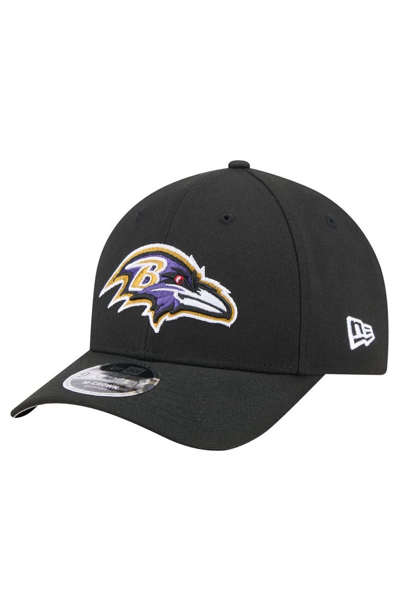 New Era Men's New Era Black Baltimore Ravens Team Collection 9FORTY M-Crown Adjustable Hat, Main, color, Black