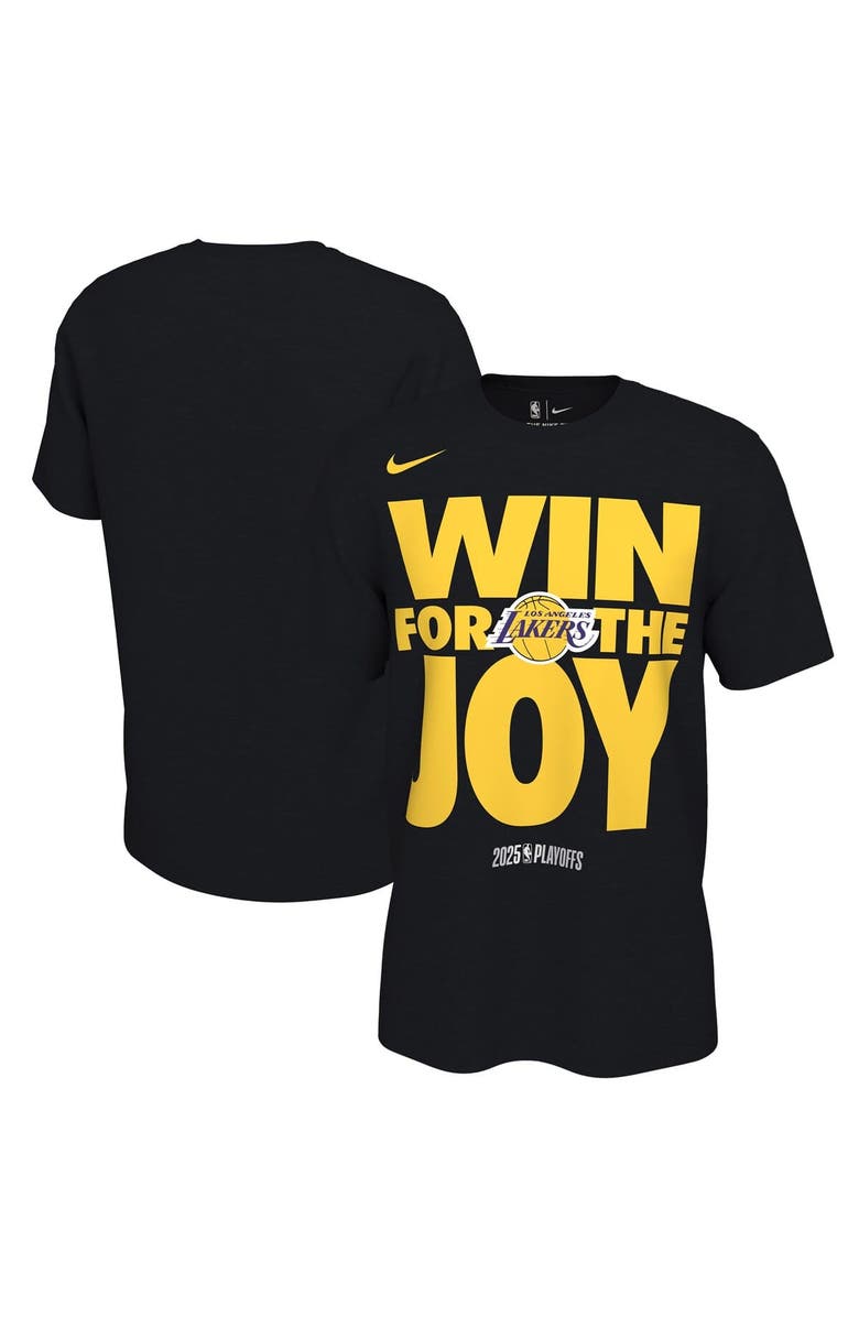 Nike Unisex Nike Black Los Angeles Lakers 2025 NBA Playoffs On-Court Mantra T-Shirt, Main, color, 