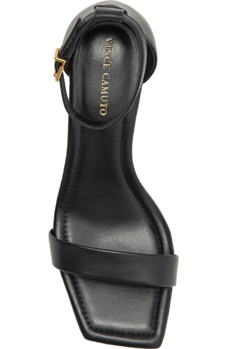 Vince Camuto Vinkely Square Toe Kitten Heel Sandal, Alternate, color, Black Soft Nappa Silk