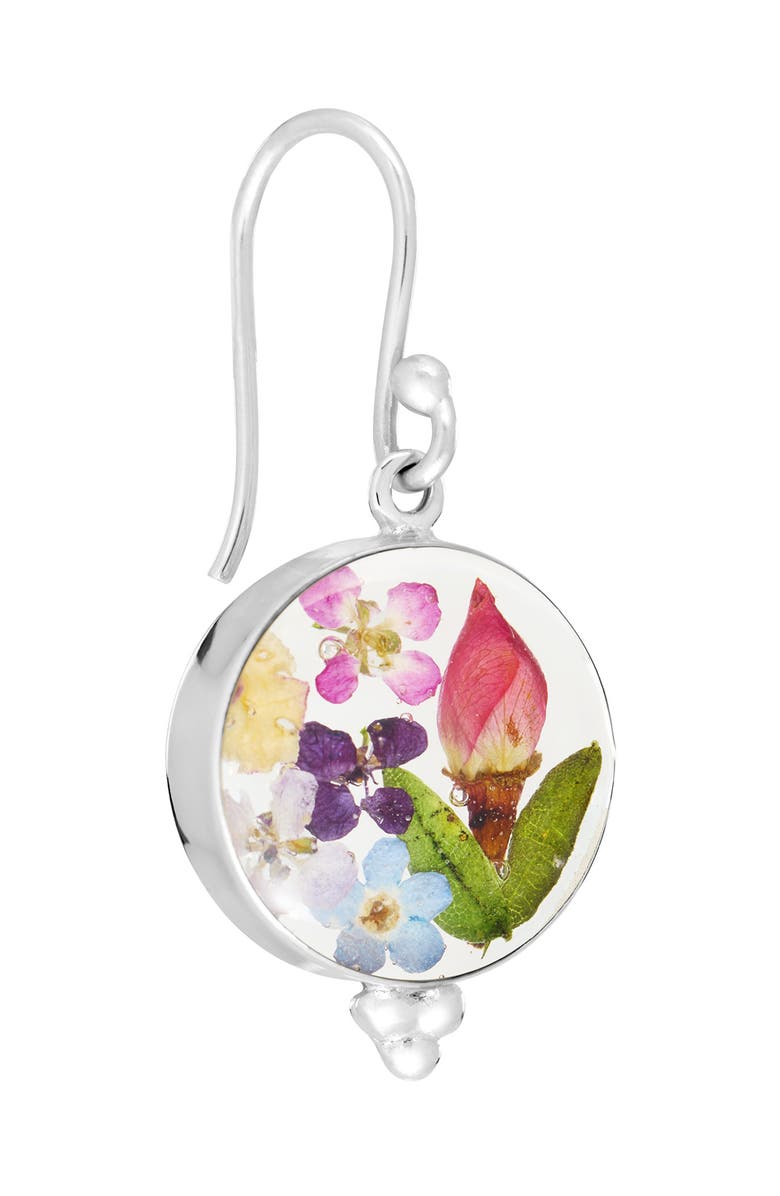 ATHRA LUXE Dried Flower Resin Drop Earrings, Alternate, color, Silver