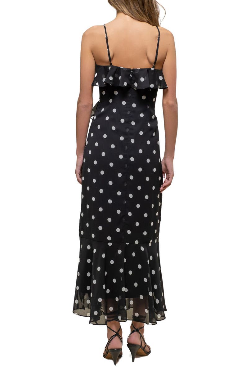 Polka Dot Strapless Slit Ruffled Maxi Dress main image 1