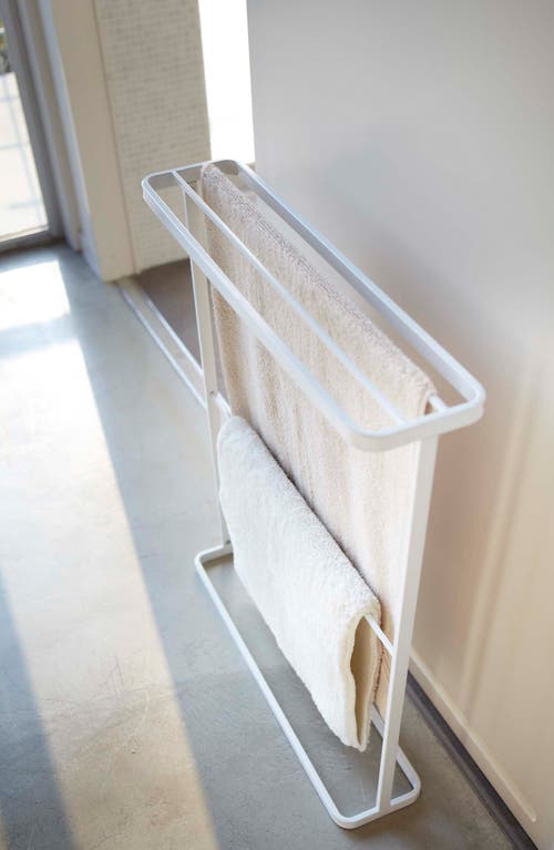 Yamazaki Bath Towel Hanger In White