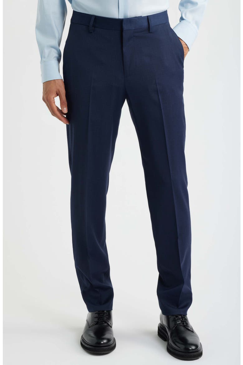 Jetsetter Flat Front Athletic Fit Stretch Wool Dress Pants, Main, color, LIGHT NAVY