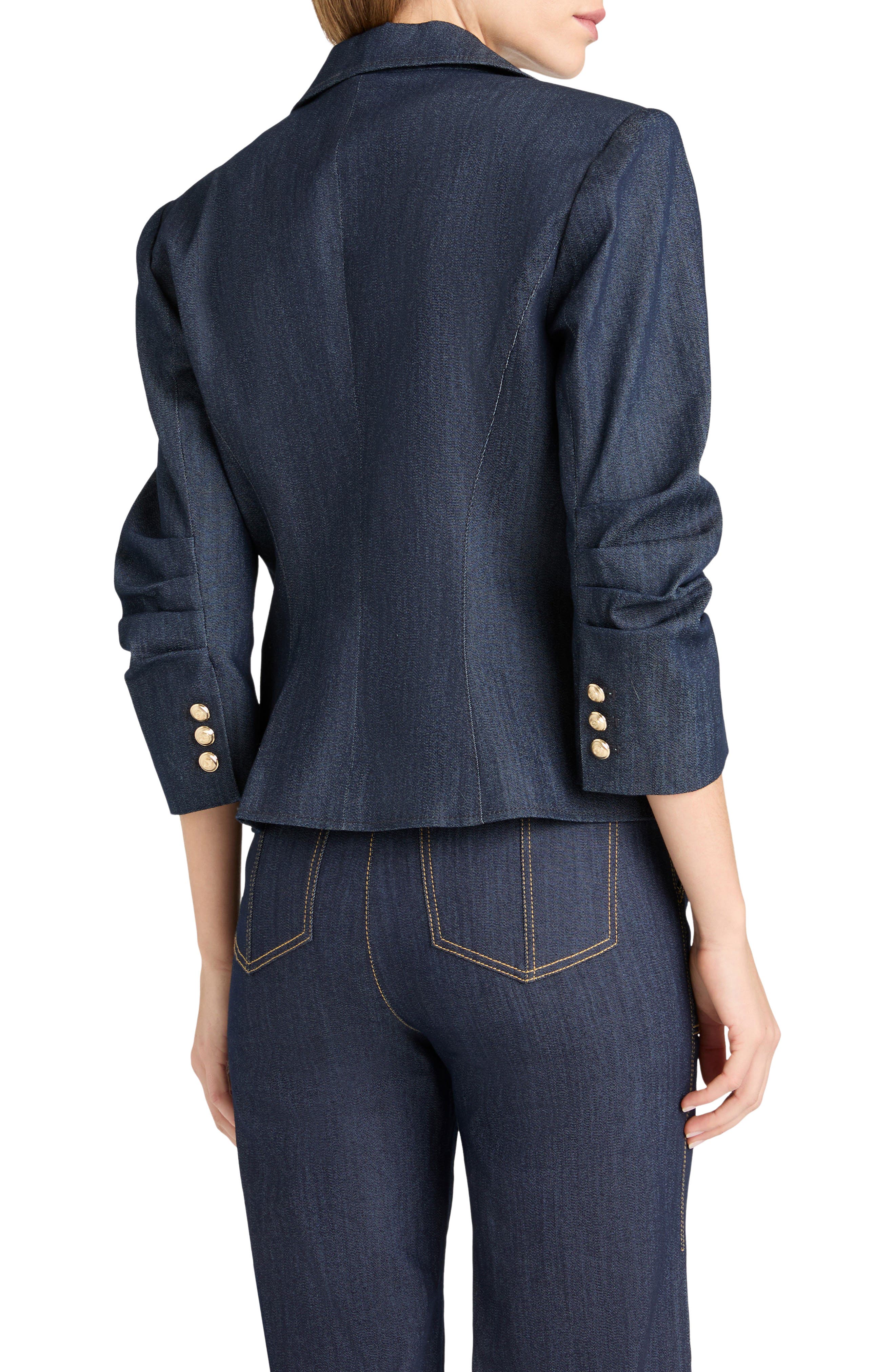 Khloe Crop Denim Blazer - image 2