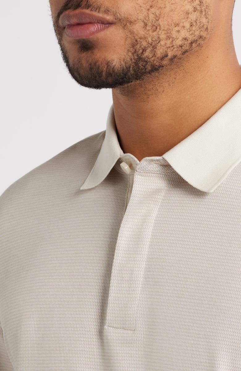 BOSS Pado Long Sleeve Cotton Polo, Alternate, color, Open White