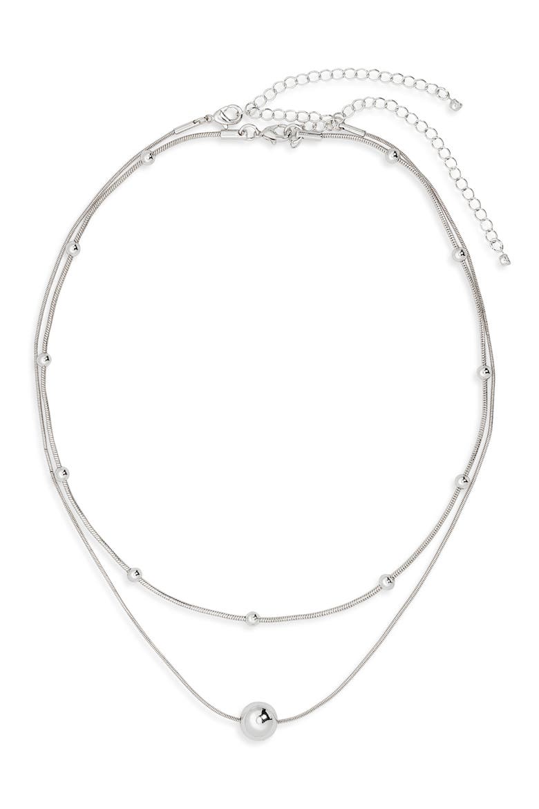 Demi-Fine 2-Pack Chain Necklaces, Main, color, SILVER