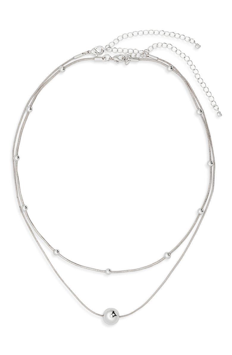 NORDSTROM RACK Demi-Fine 2-Pack Chain Necklaces, Main, color, Silver