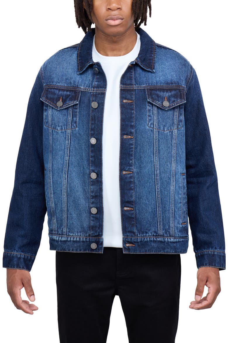 Slim Washed Denim Jacket, Main, color, INDIGO