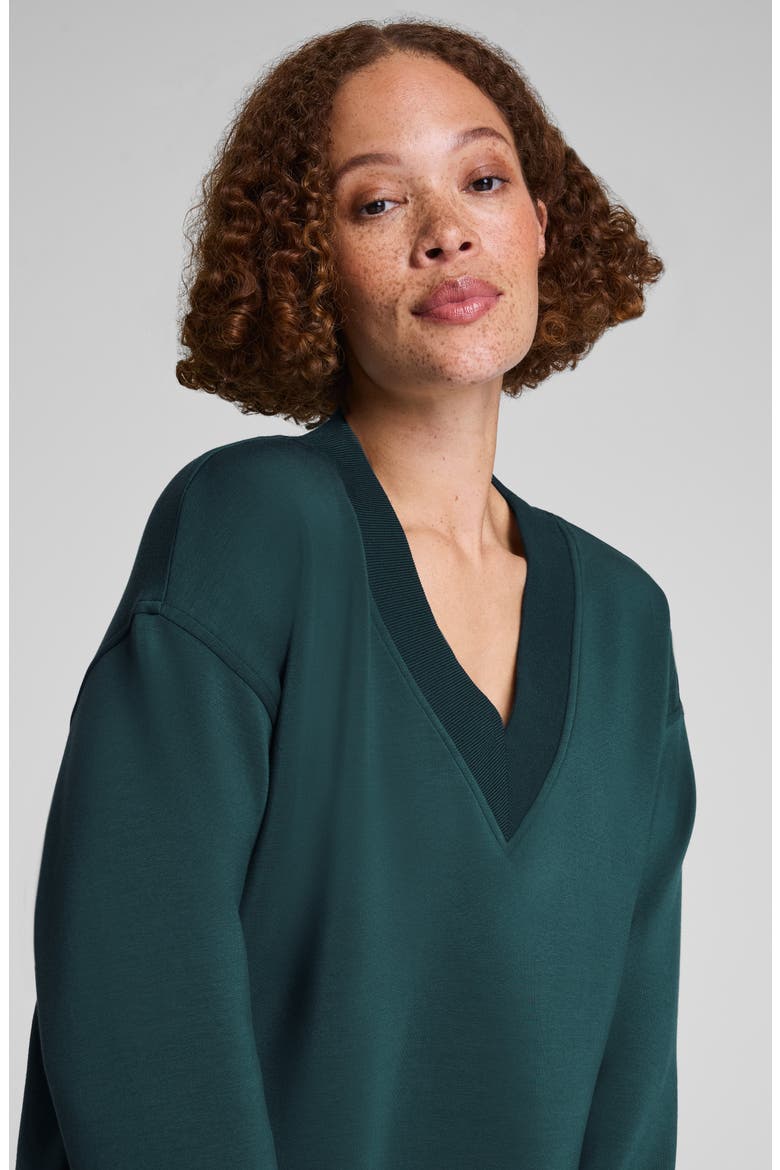 AirEssentials Brushed V-Neck Tunic, Alternate, color, MERIDIAN