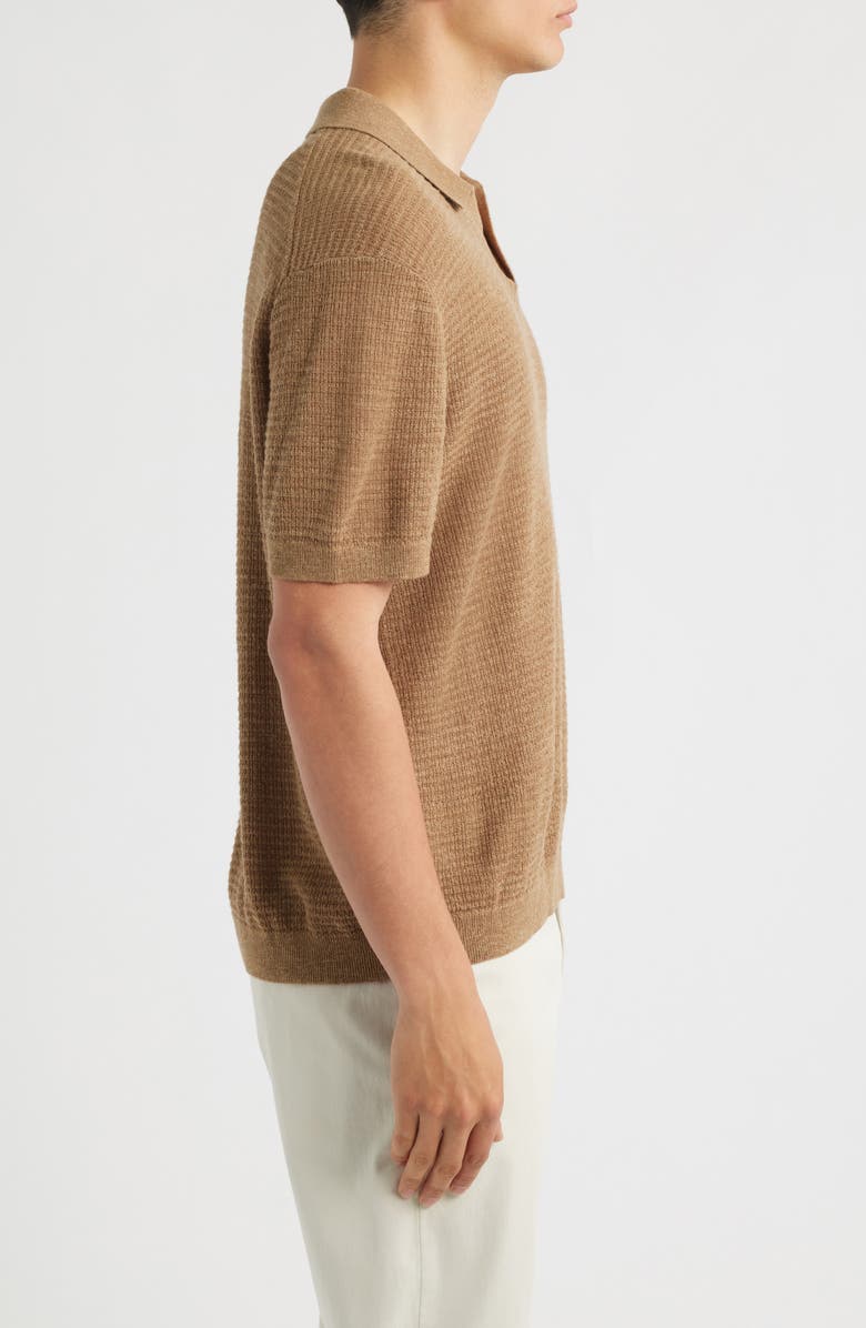 Theory Brenan Linen Blend Polo, Alternate, color, Fresh Khaki