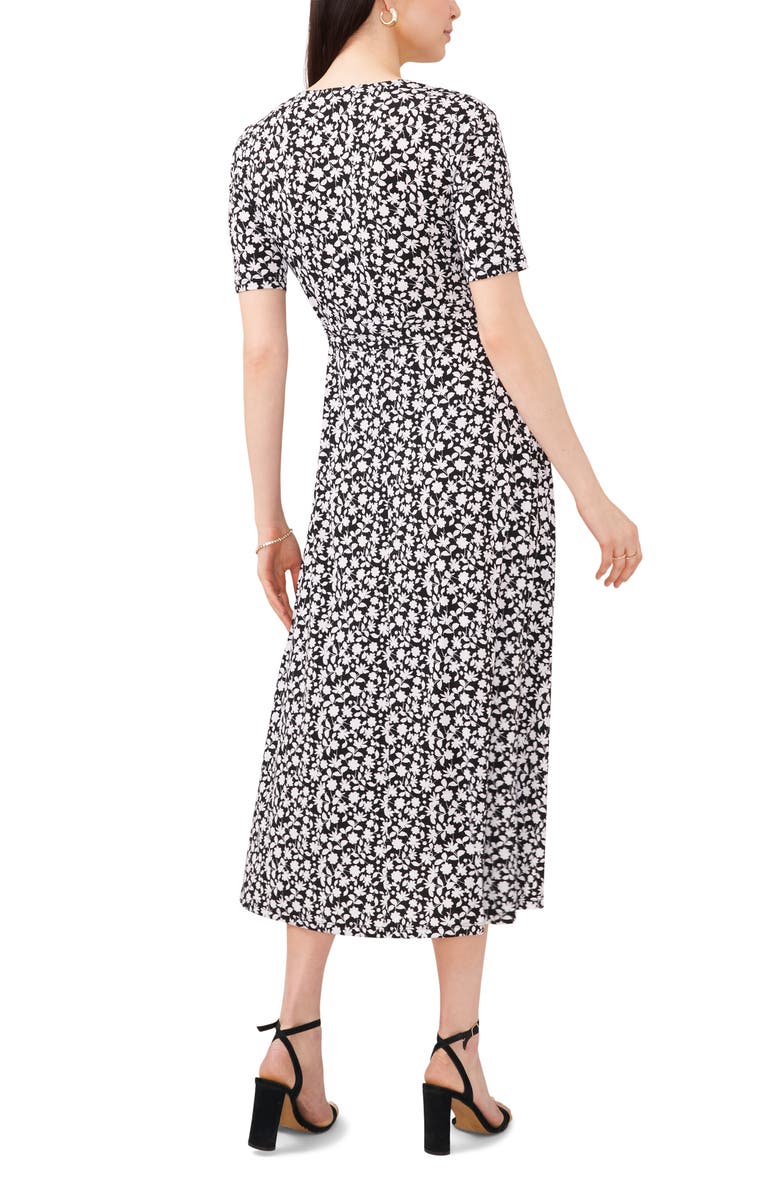 Chaus Floral Belted V-Neck Midi Dress, Alternate, color, 