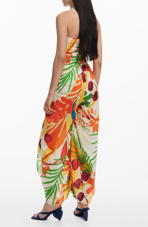 Desigual Tropical Print Halter Cover-up Jumpsuit