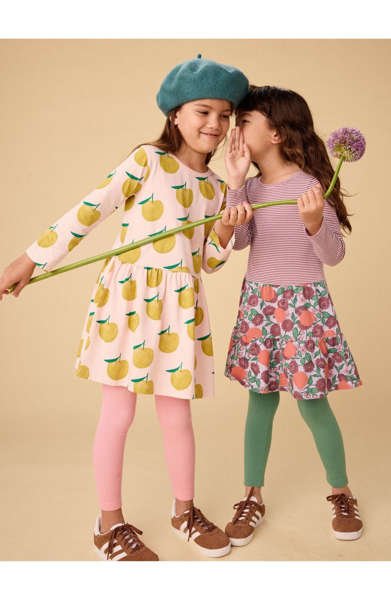 Tea Collection Long Sleeve Skirted Dress, Alternate, color, Asian Pear