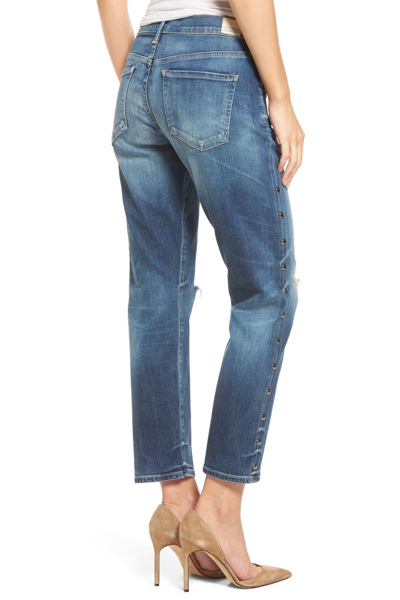 Emerson Slim Boyfriend Jeans, Alternate, color, STUDDED STETSON