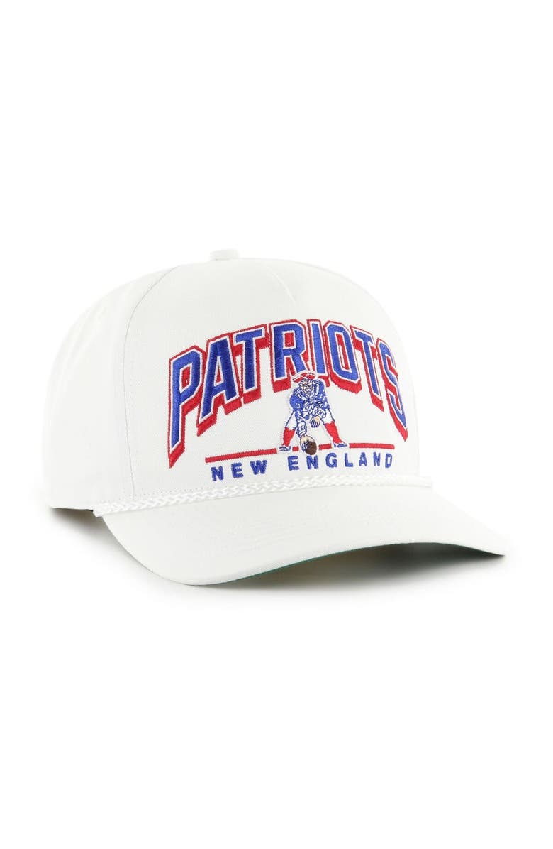 '47 Men's '47  White New England Patriots Coltrane Throwback Rope Hitch Adjustable Hat, Alternate, color, White