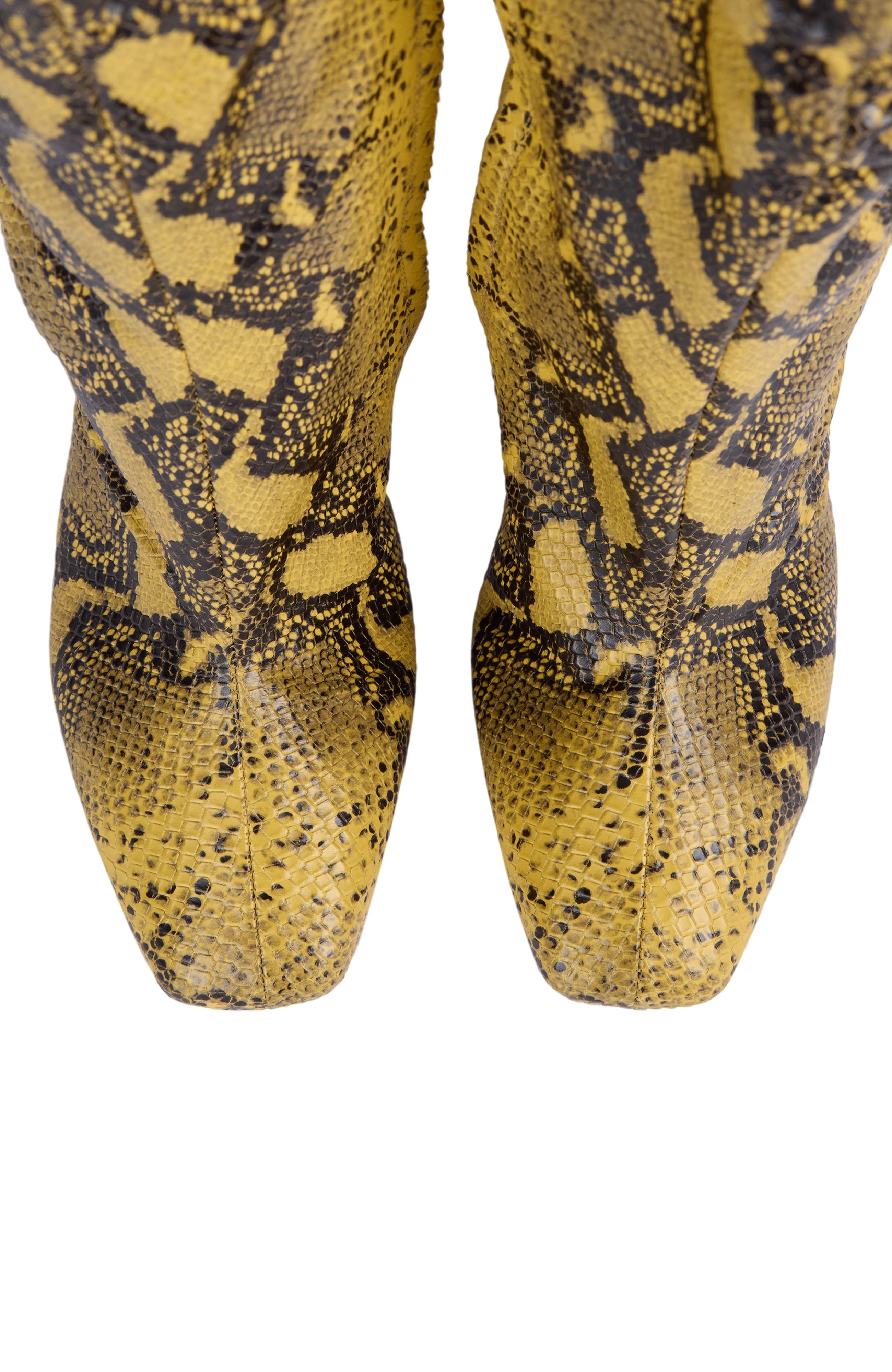 Wedge boots in python-effect leather, Alternate, color, yellow