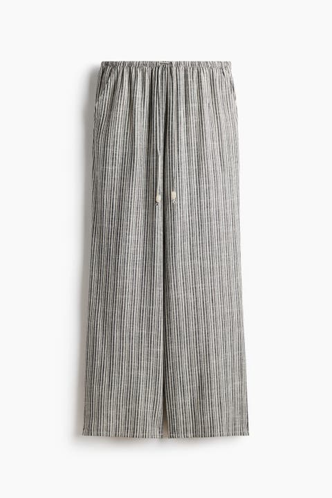 Linen-blend Drawstring Trousers