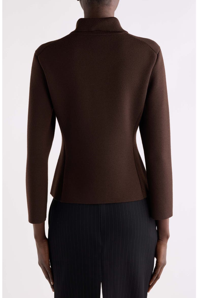 Virgin Wool Polo Cardigan, Alternate, color, EBENE