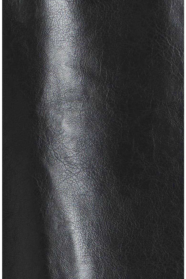 Black Faux Leather Jacket, Alternate, color, BLACK