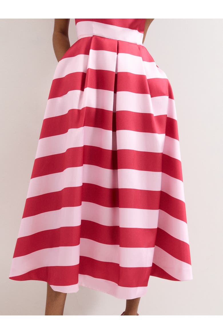 Kiria Stripe Satin Midi Dress, Alternate, color, Pink